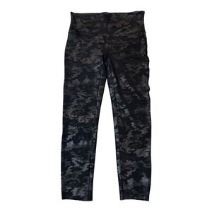 Spanx Faux Leather‎ Leggings XL Camo Print High Waisted Tummy Control